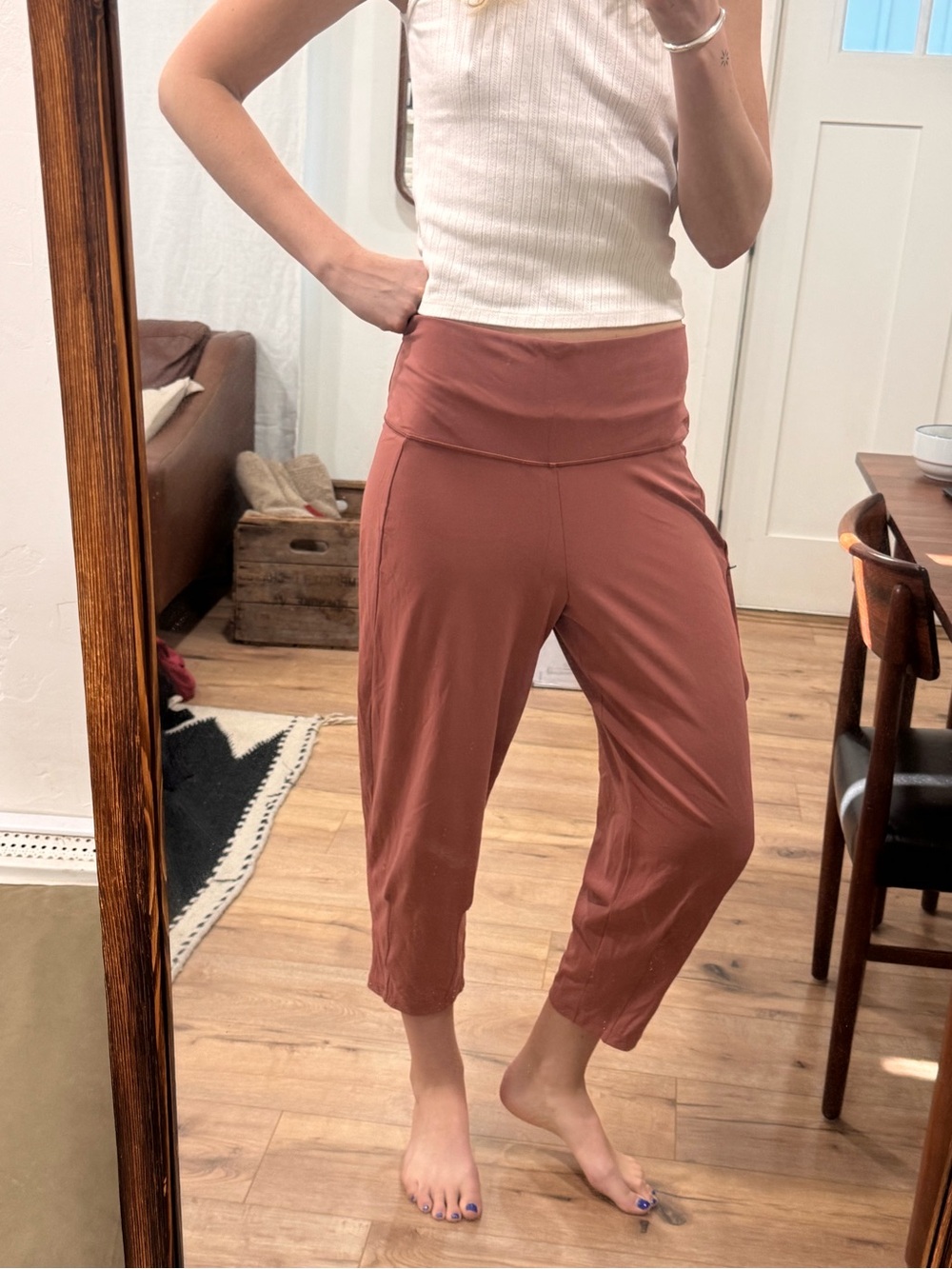Patagonia High-Rise Cropped Lounge Pants in Dusty Rose